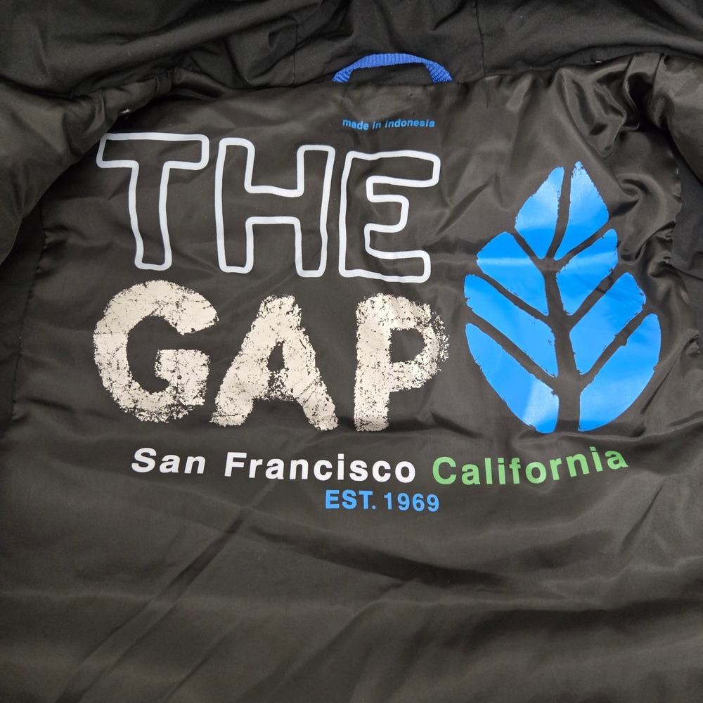 Gap Women's Black Puffer Vest Hooded Zip Front Casual Outdoor Warm - Picture 4 of 5